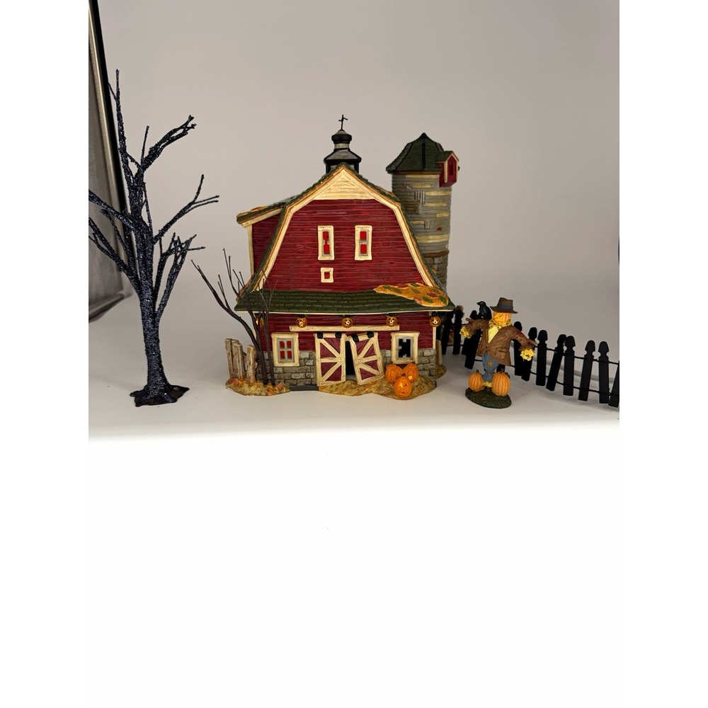 Department 56 Snow Village Halloween Haunted Barn Lights & Sounds  Boxed Set